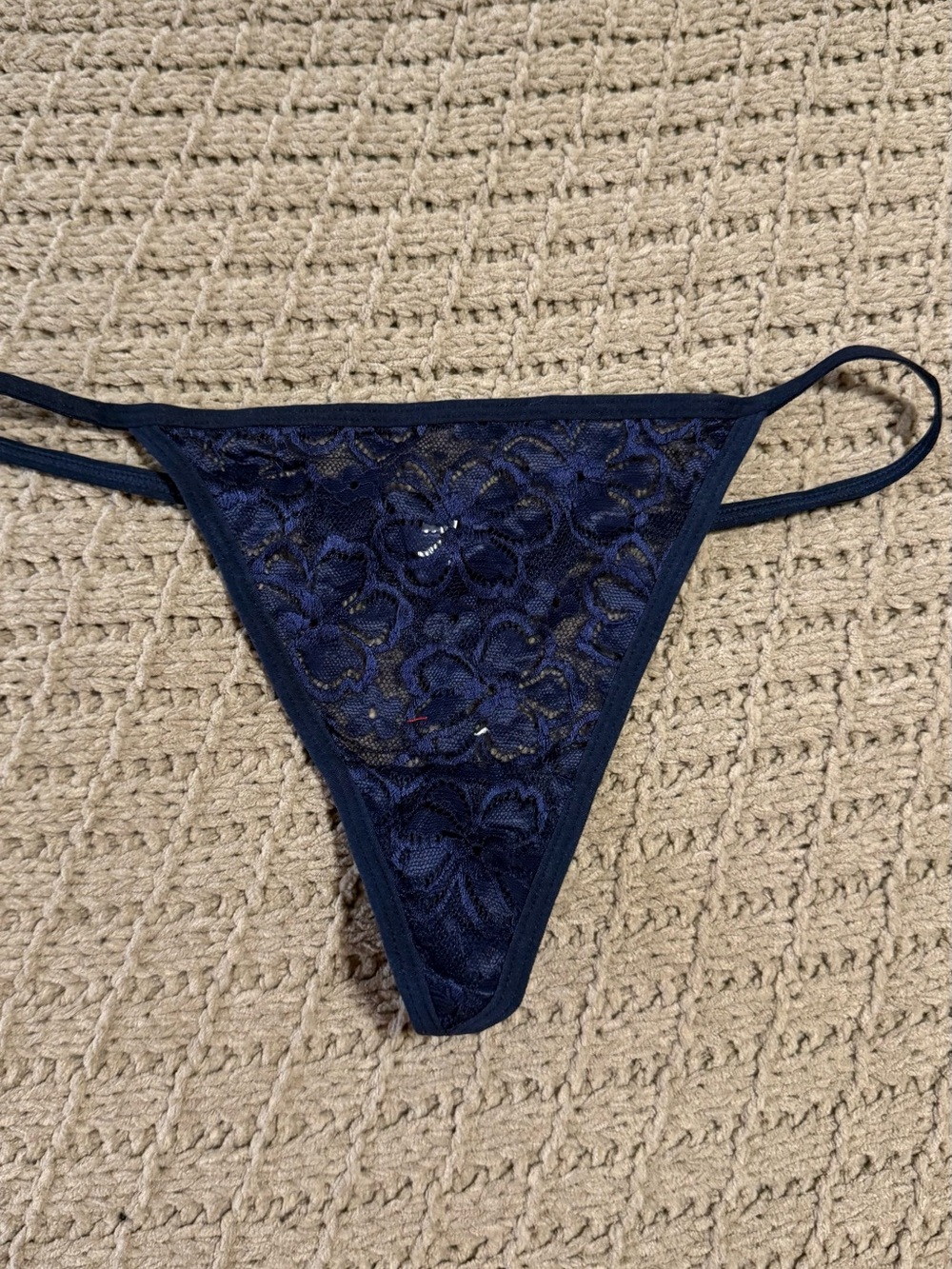 Lace G-String Panty - Navy Blue